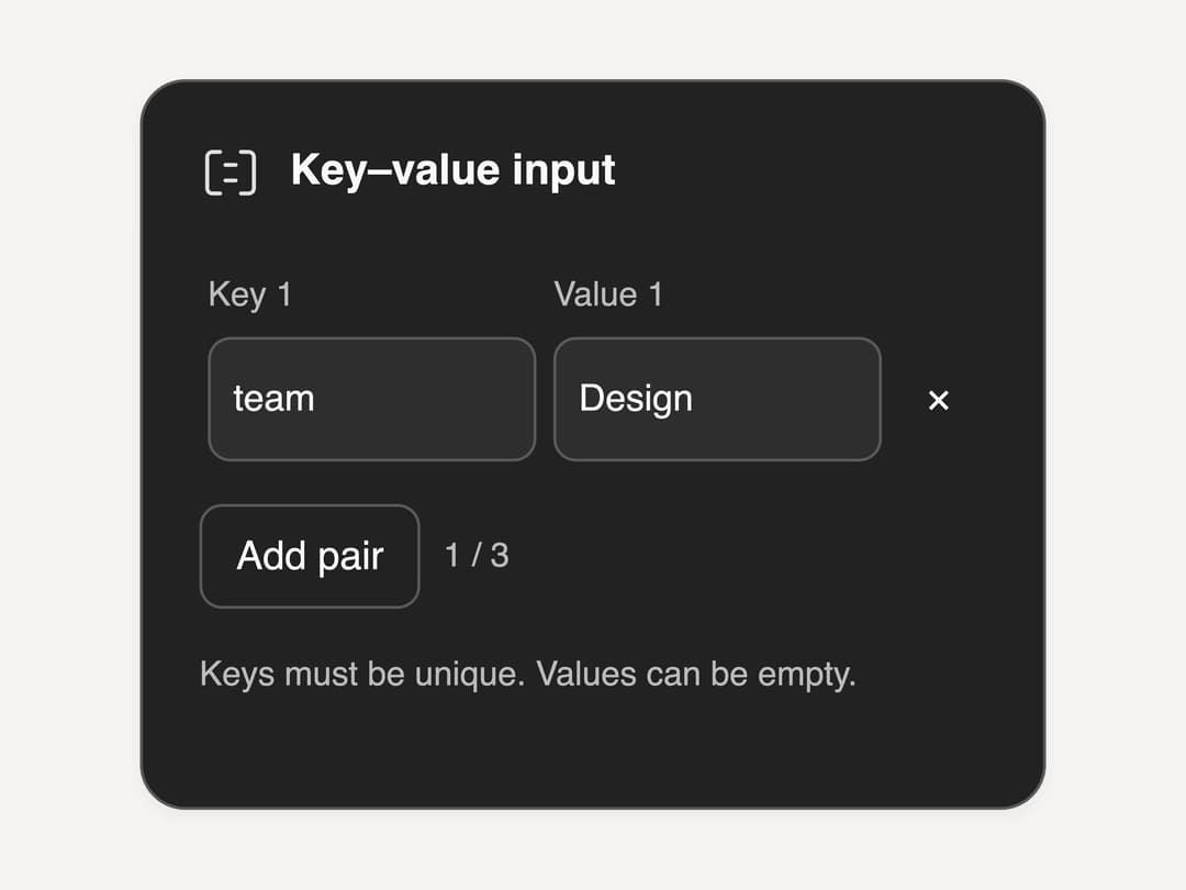 Key-Value Input preview