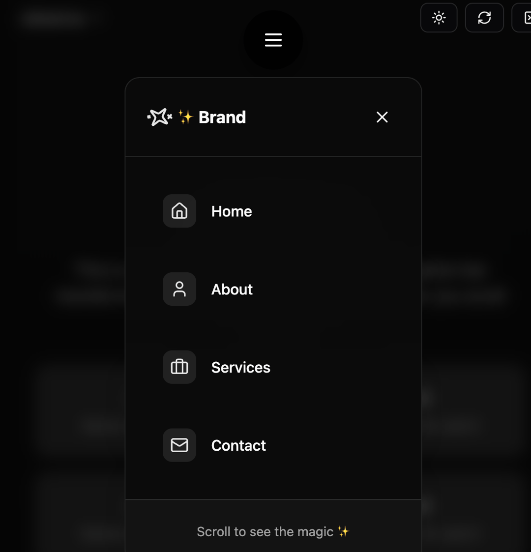 Scroll Navigation Menu preview