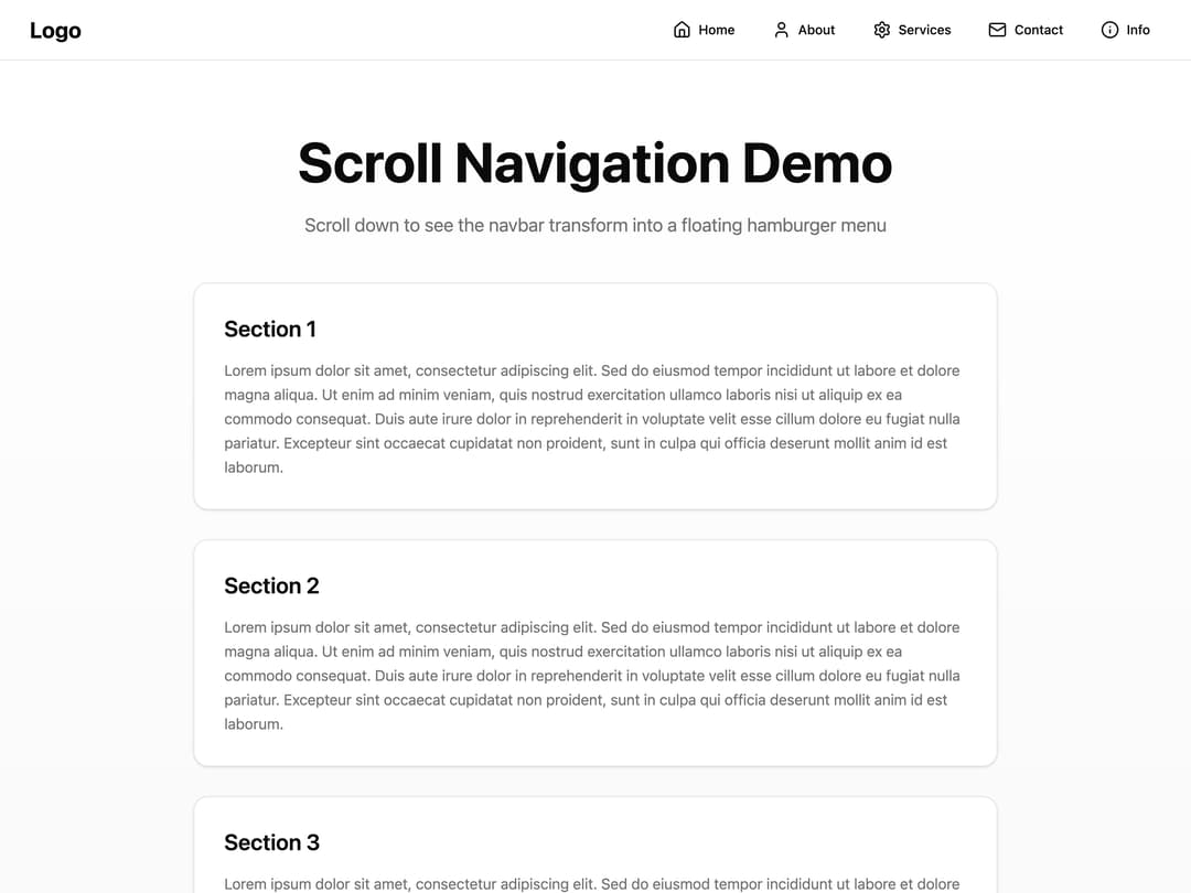 Scroll Navigation Menu preview