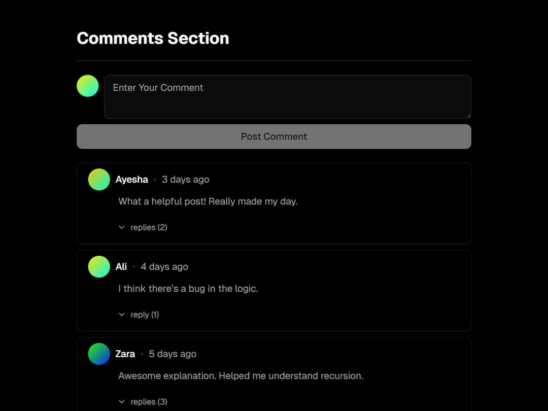 Comments preview