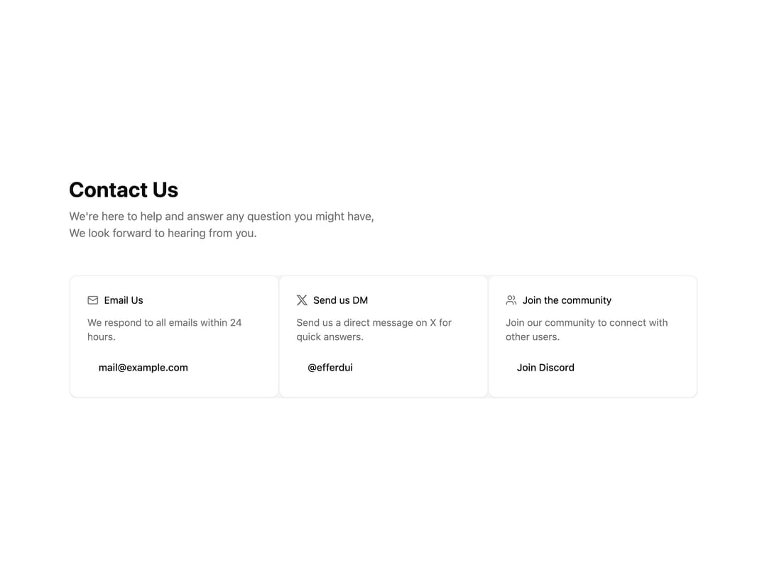 Contact Cards preview