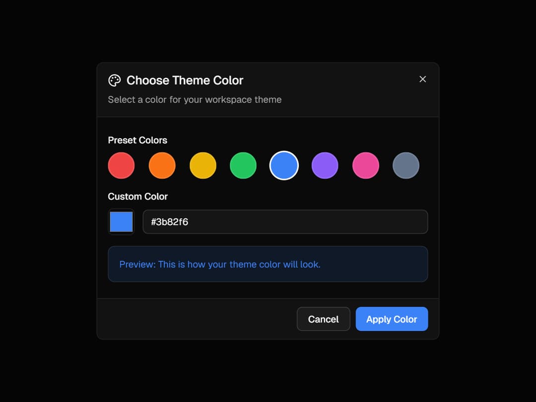 Dialog preview