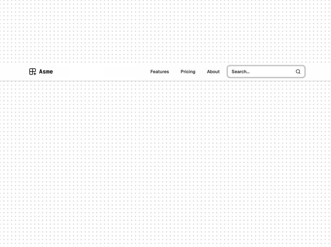 Header with Search preview