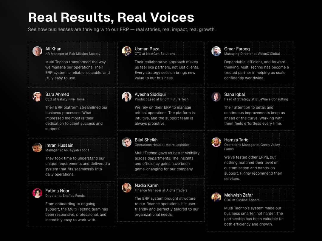 Testimonials Section preview
