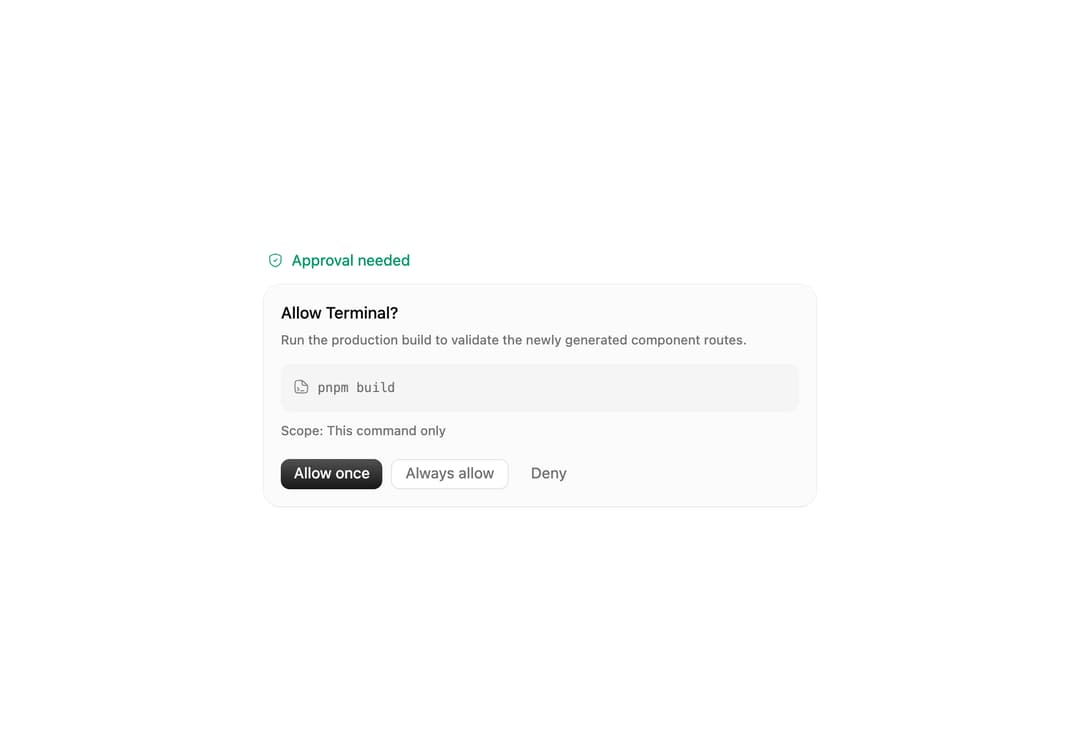 Tool Approval preview