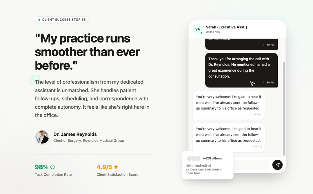 Testimonials conversation preview