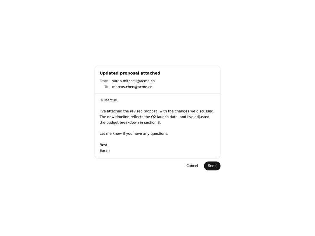 Message Draft preview
