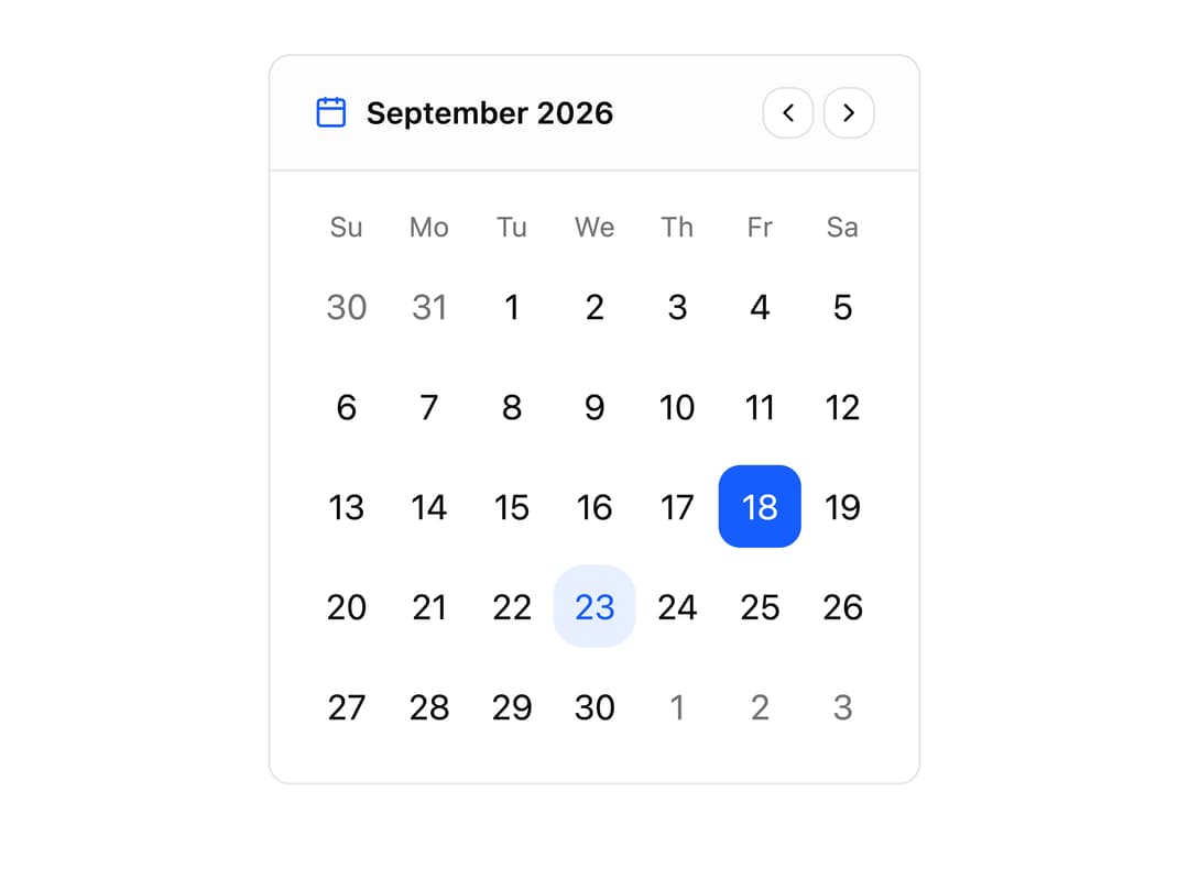 Calendar Right Navigation preview
