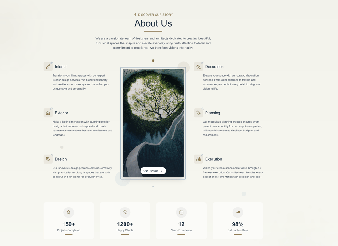 About Us section preview