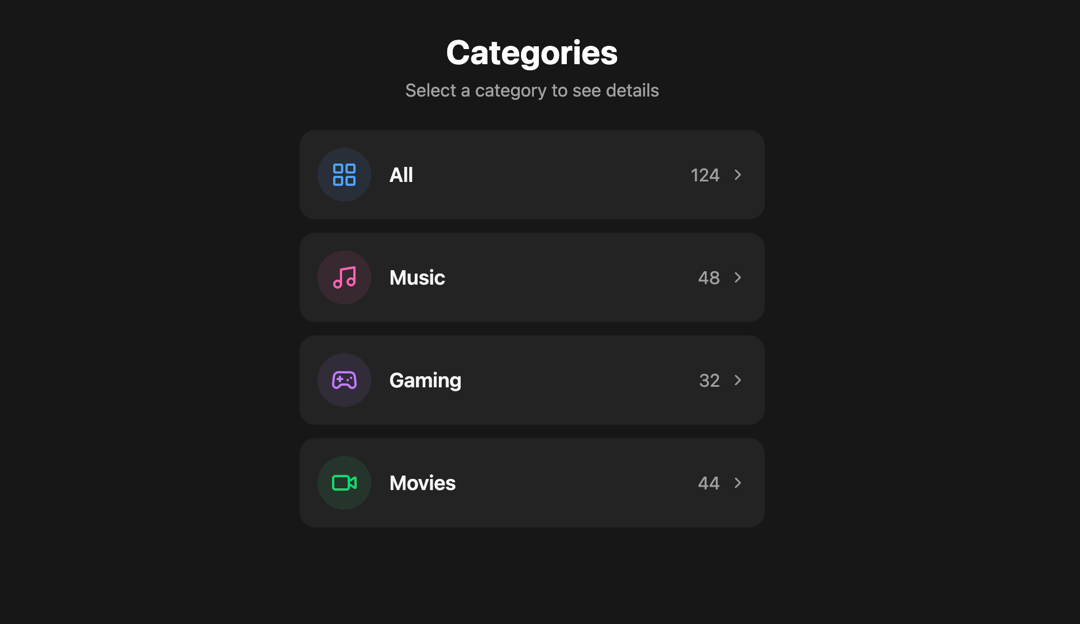 Category Selector preview