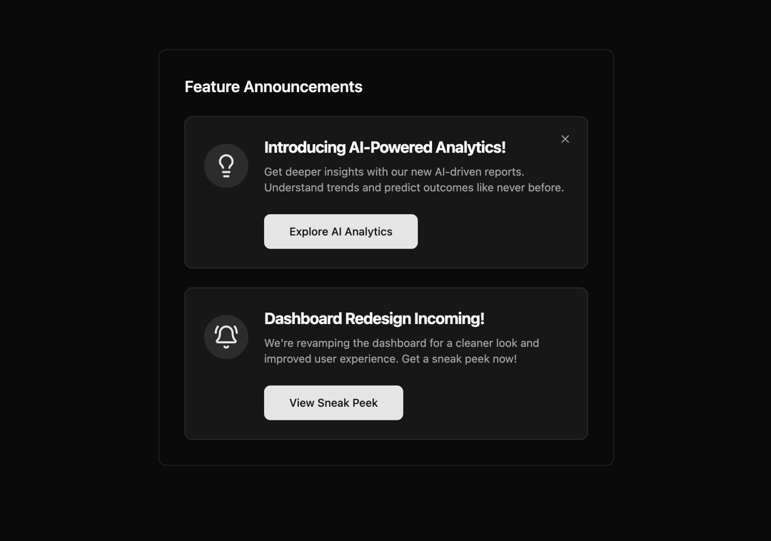 Feature Announcements preview