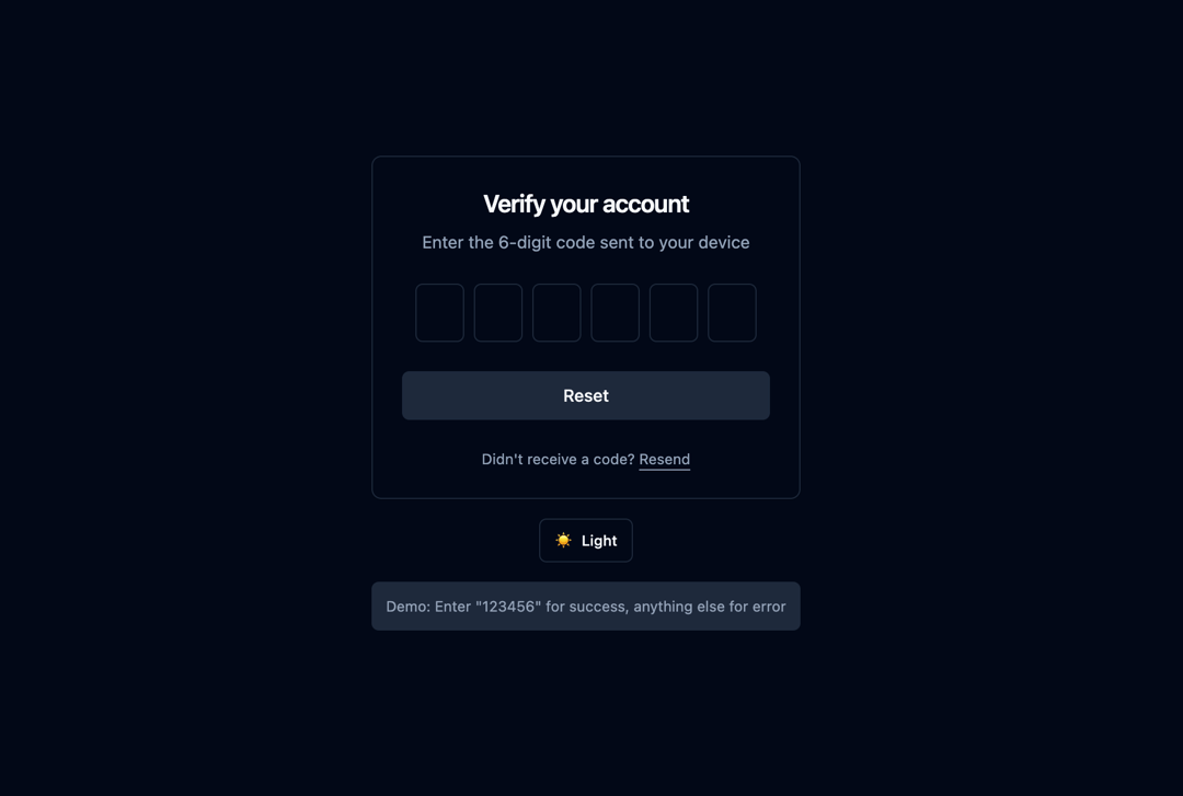 OTP Input Component preview