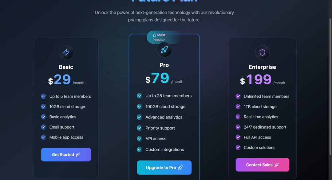 Pricing Section Neomorphism preview