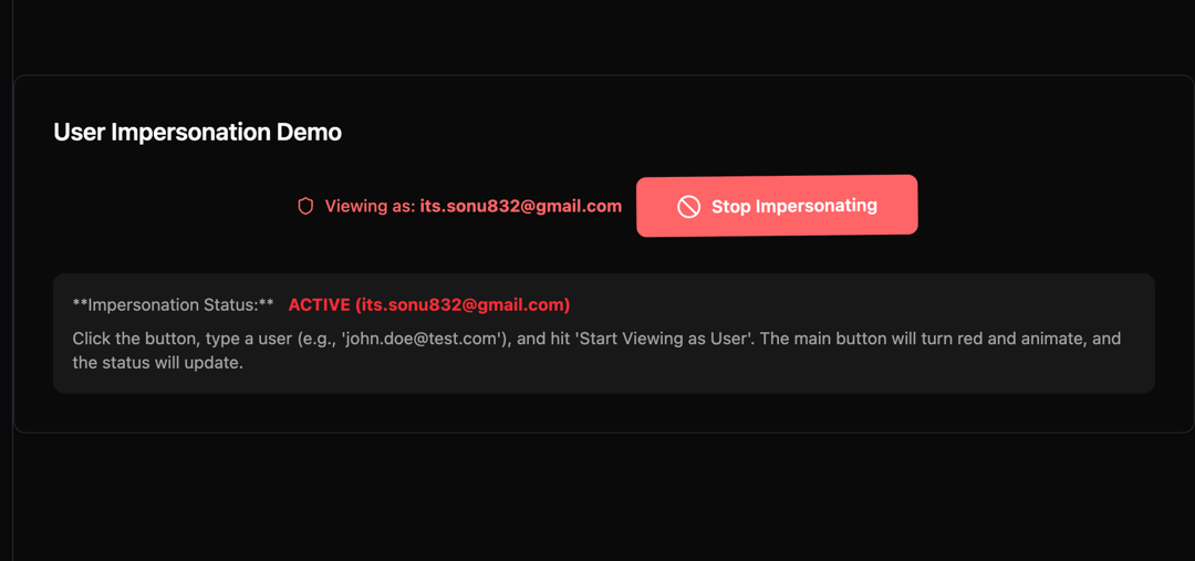 User Impersonation preview