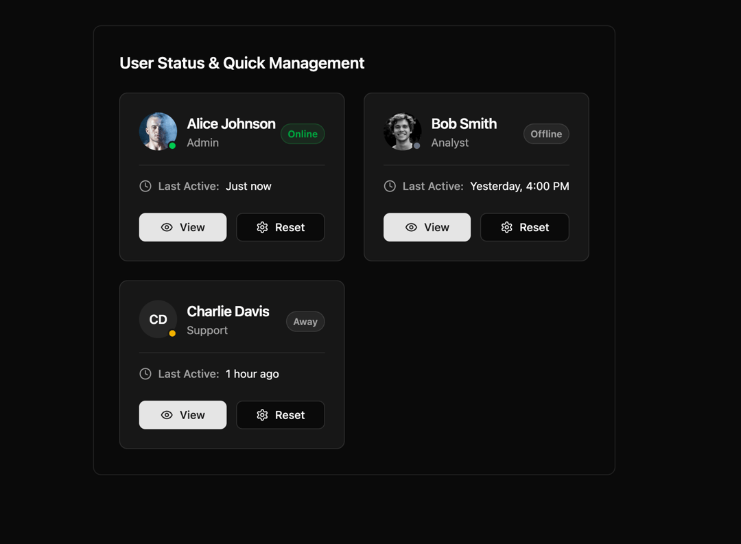 User Status preview