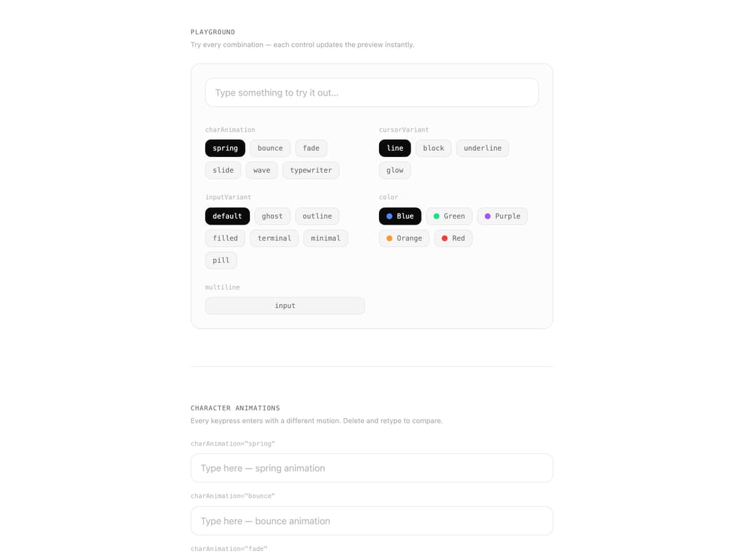 Animate Text Input Typing preview