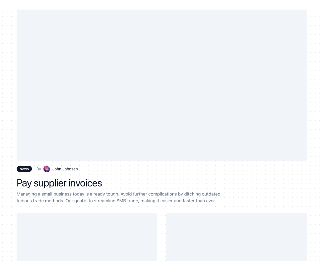 Blog Section with Rich Preview preview