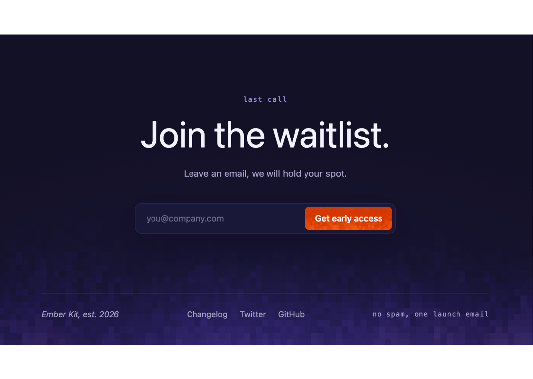 Ember Footer CTA preview