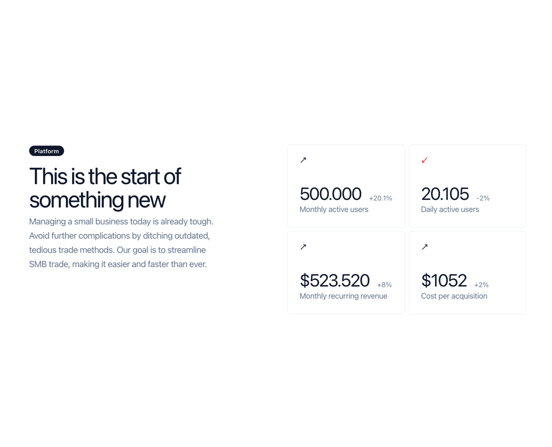 Stats Section with Text preview