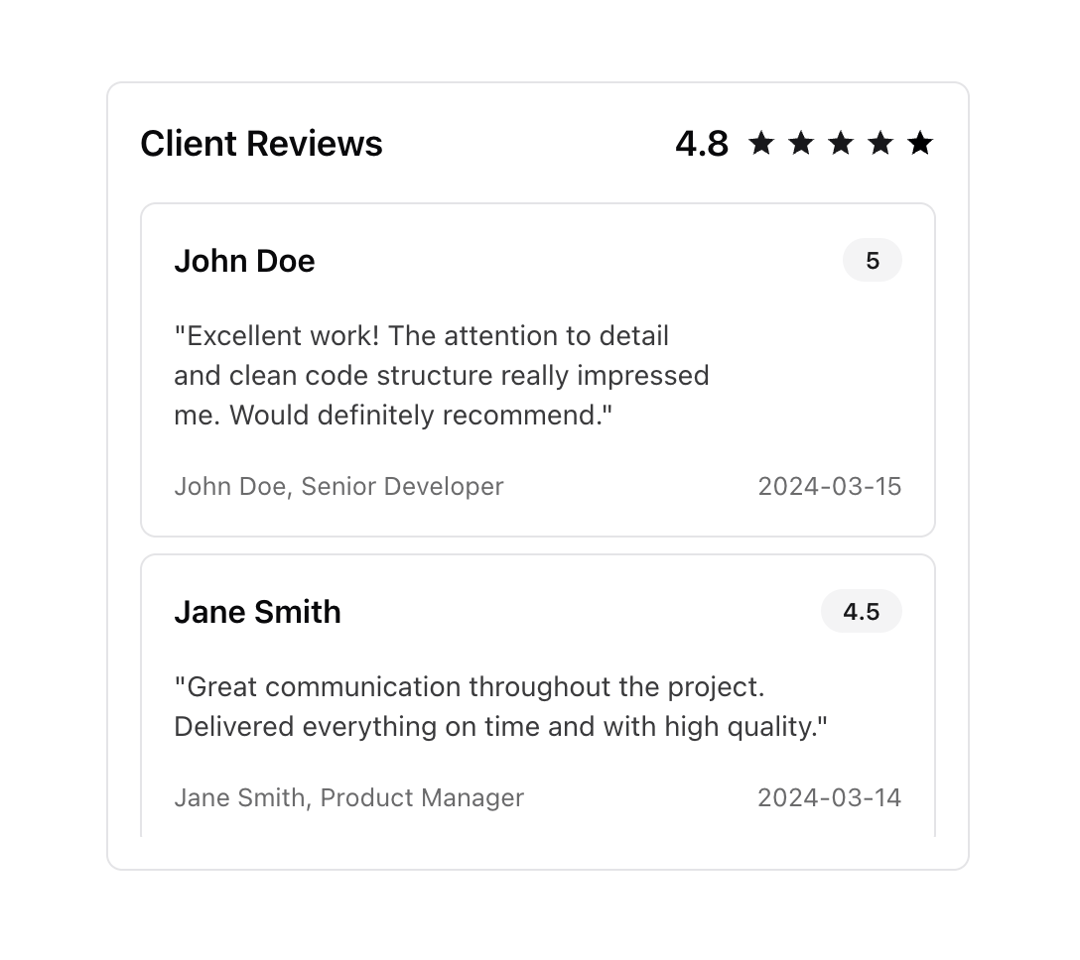 Client Reviews preview