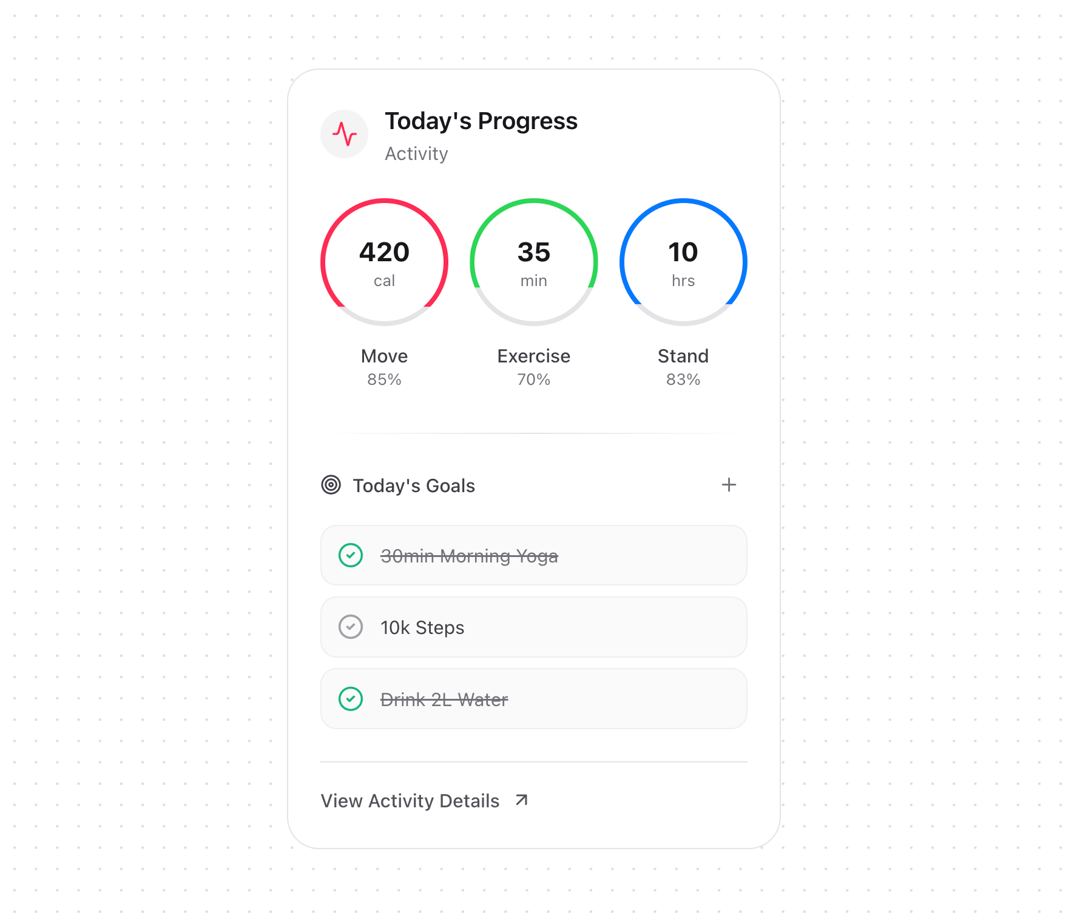 Activity Card preview