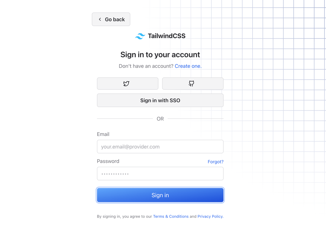 Auth Form preview