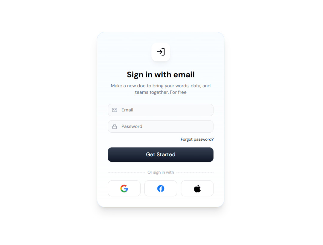 Clean & Minimal sign in preview