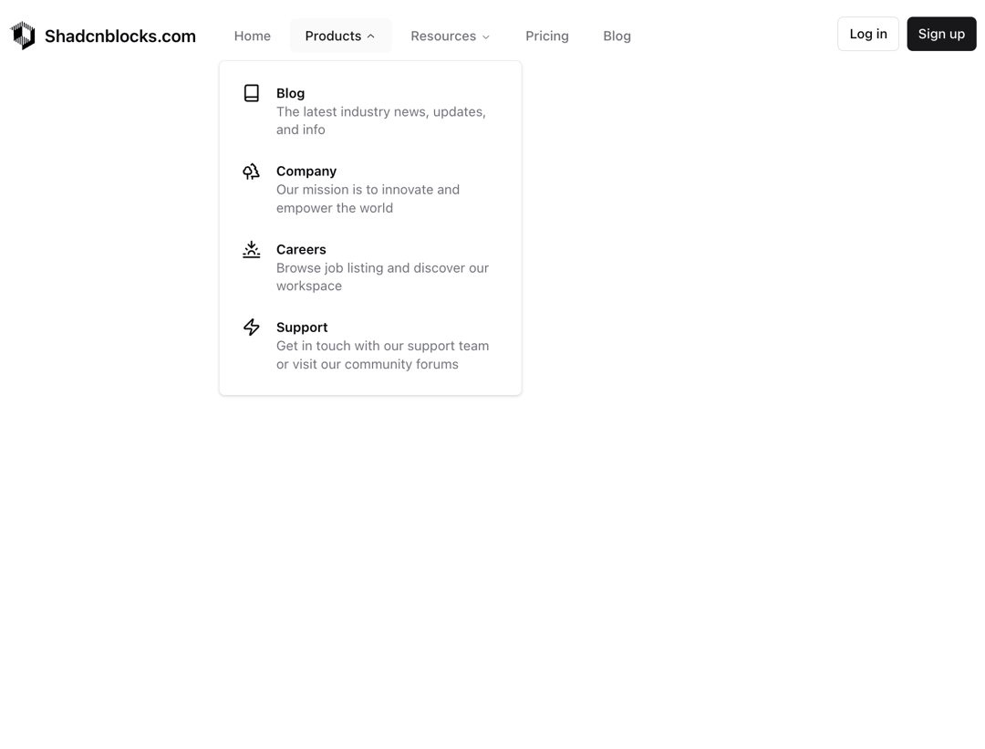 Navbar with Dropdowns preview
