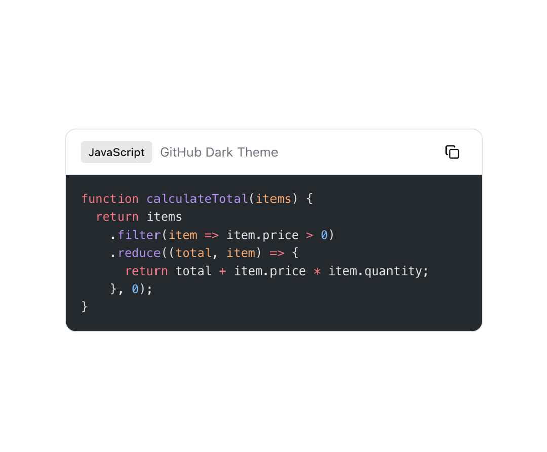 Code Block preview