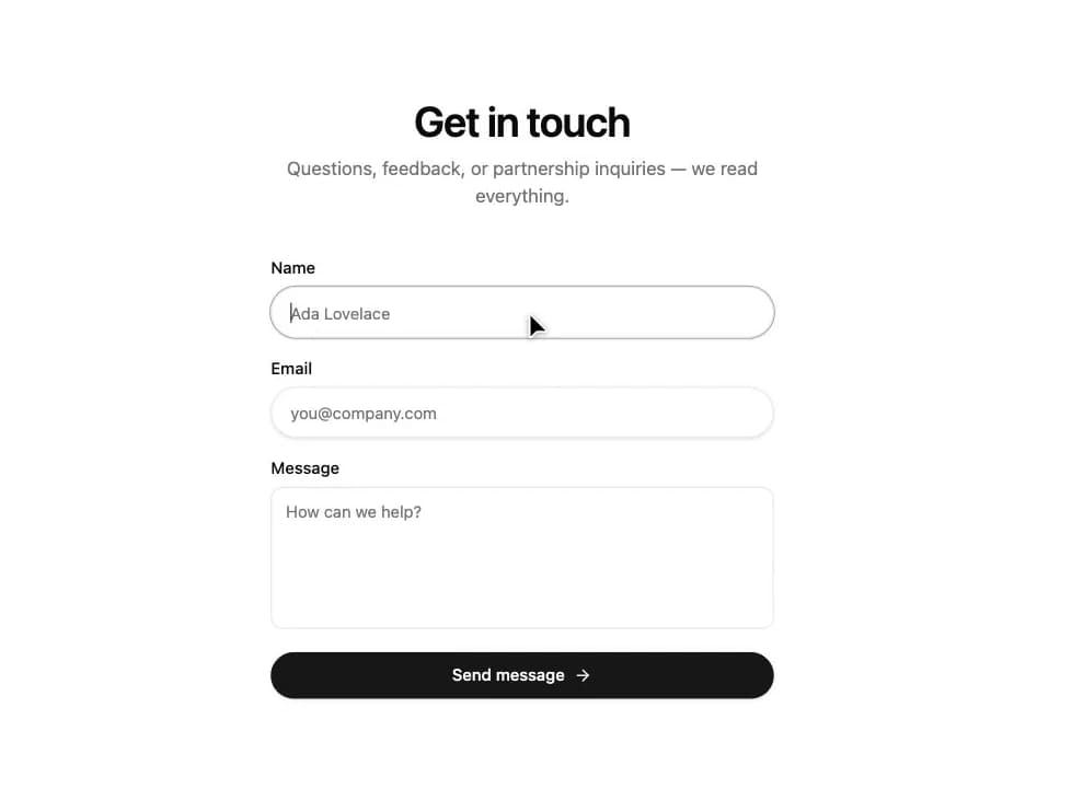 Centered Contact Form preview