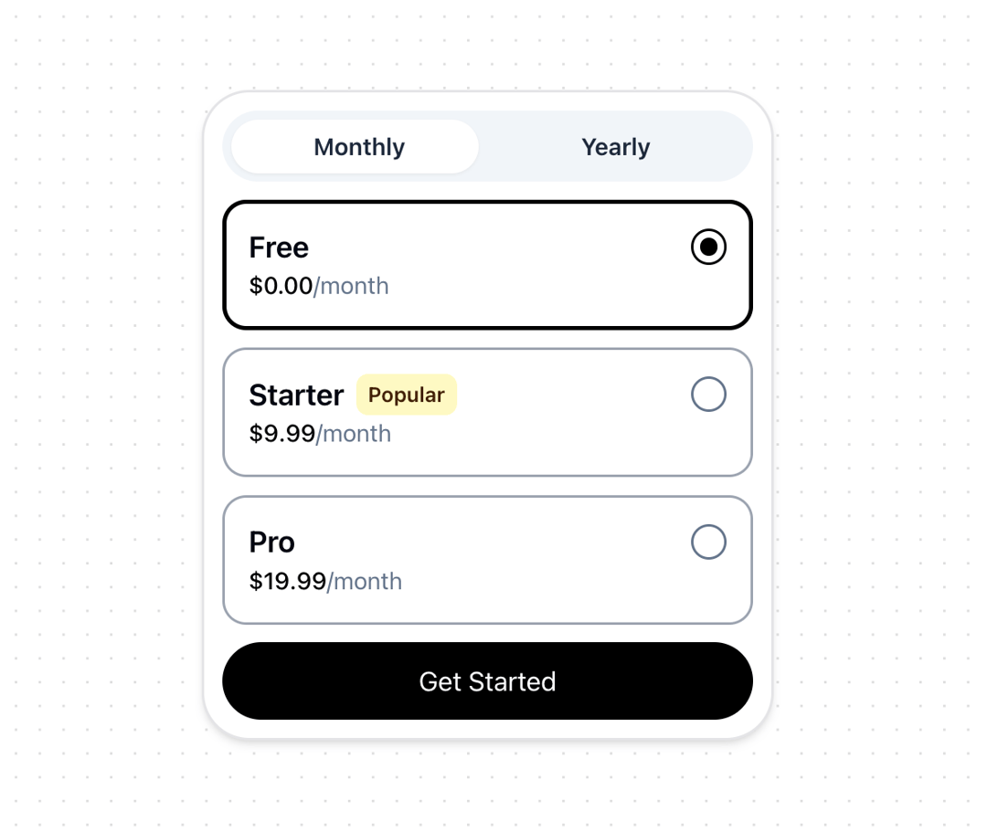 Pricing Interaction preview
