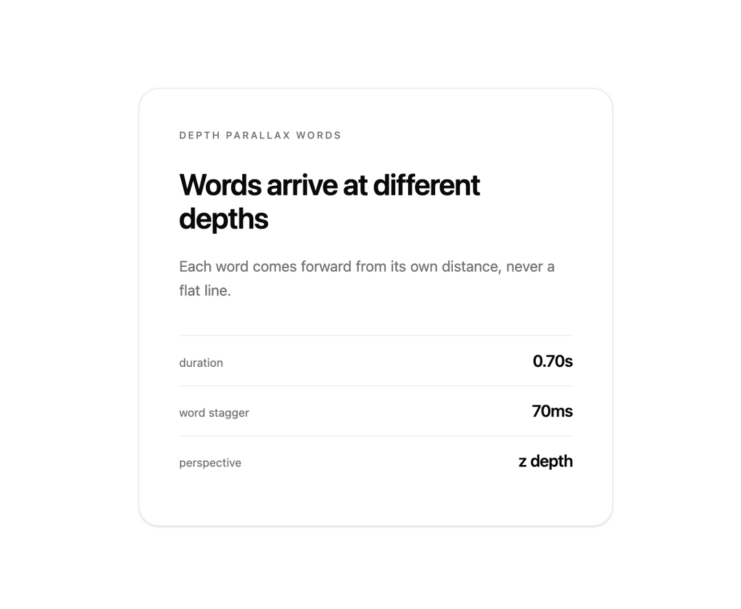 Depth Parallax Words preview