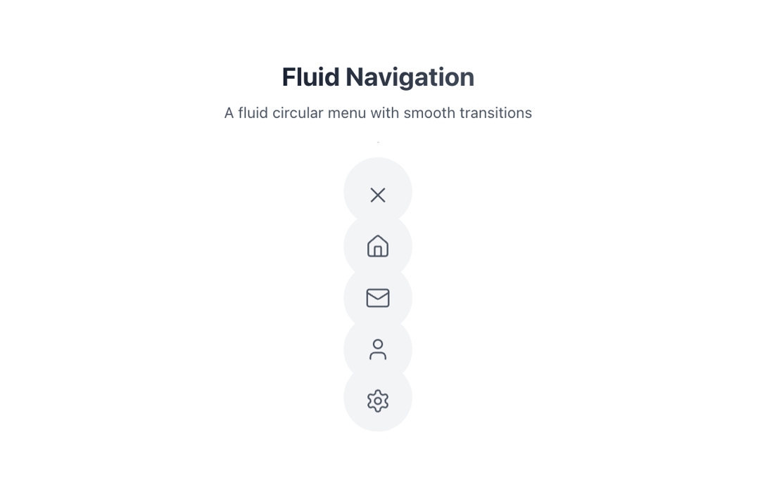 Fluid menu preview