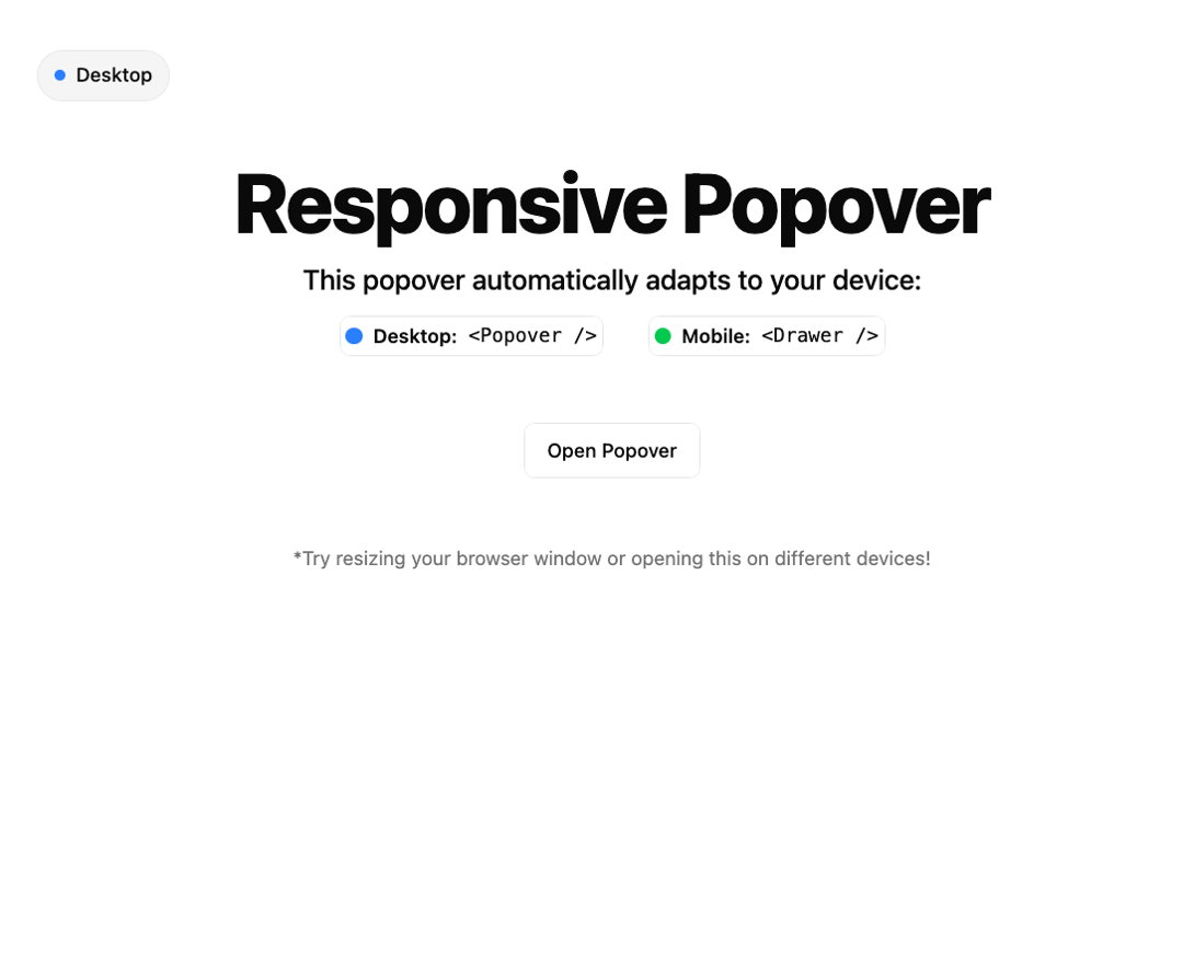 Smart Popover preview