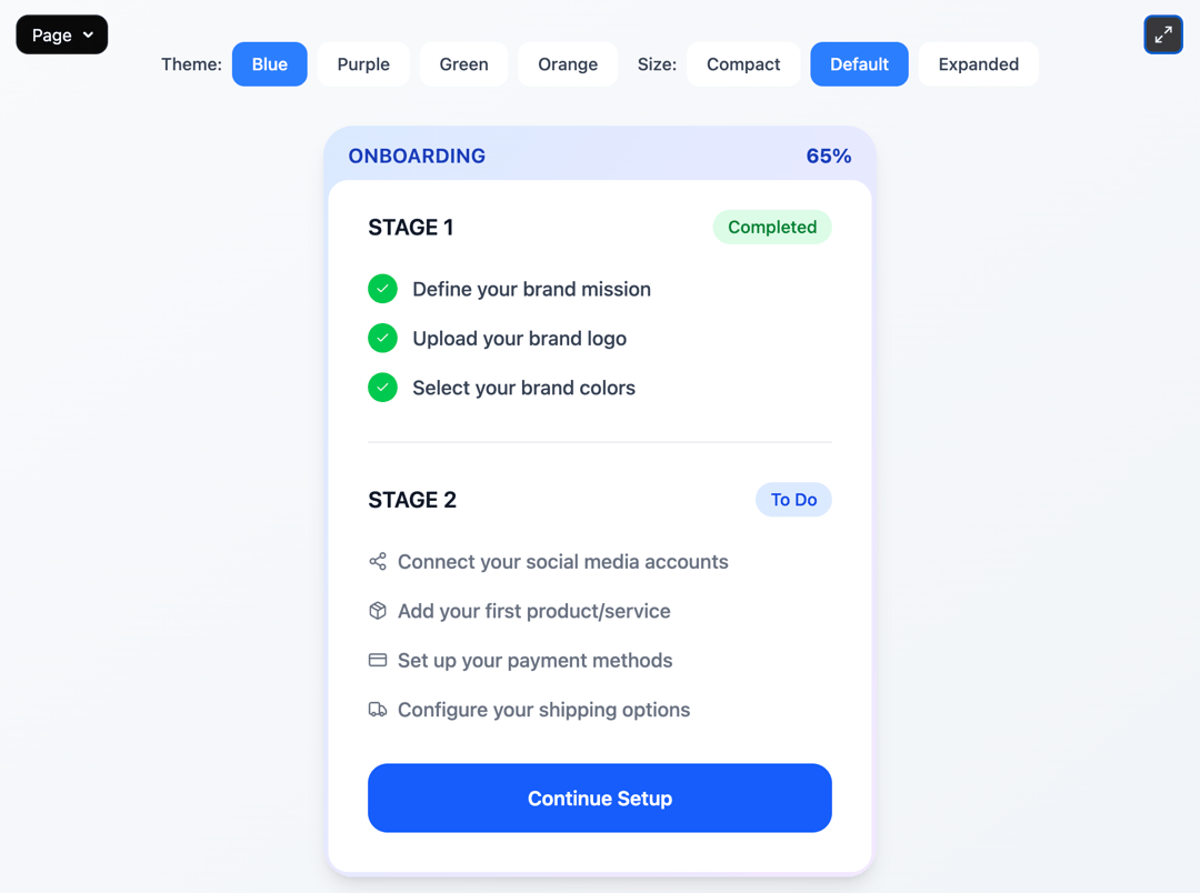 Onboarding Stages preview