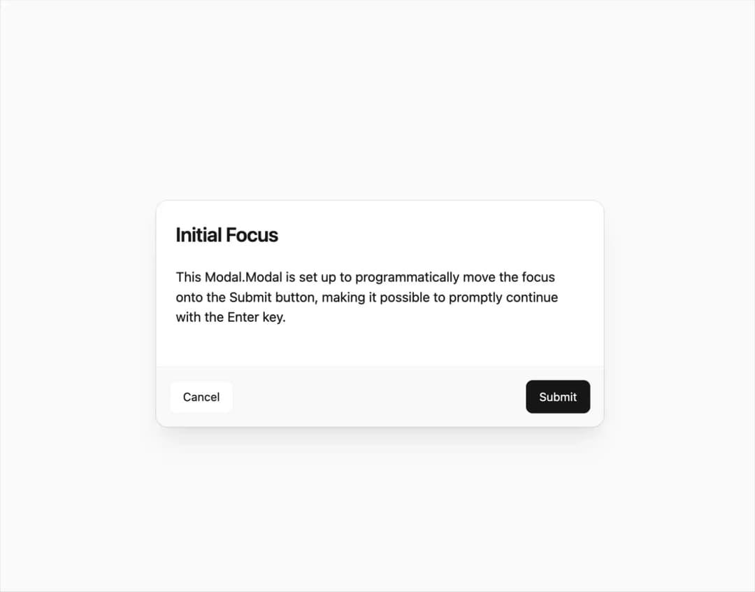Modal preview