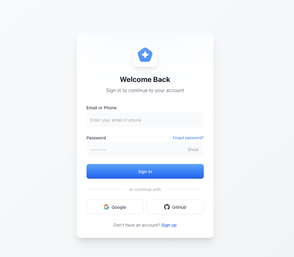 Sign In preview