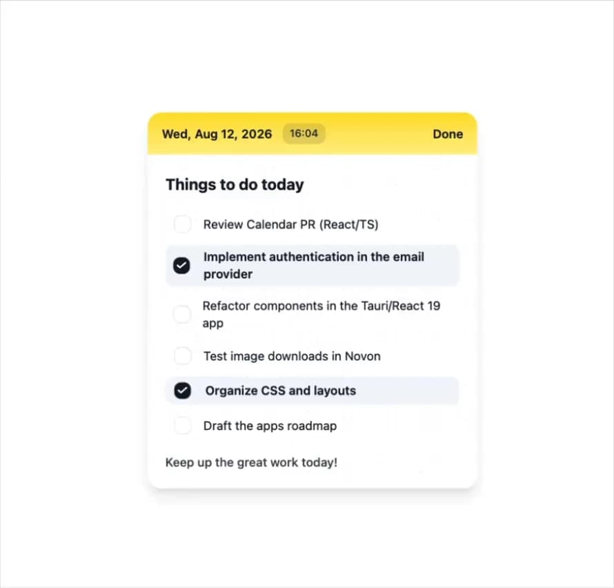 To-do card preview