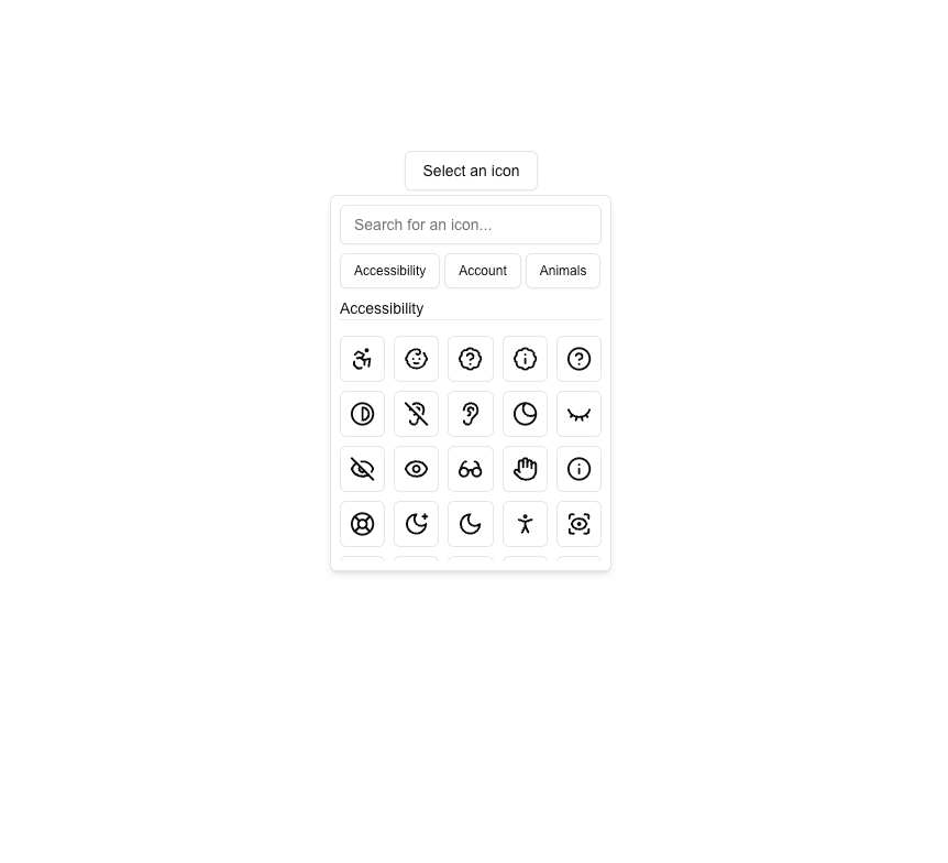 Icon Picker preview