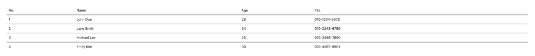 Table preview