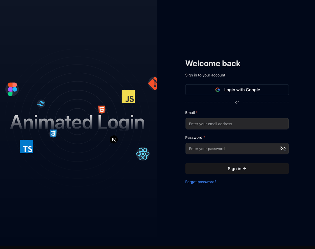 Modern Animated Sign In preview