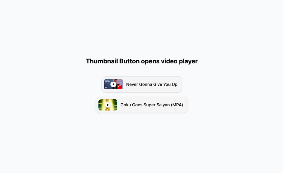 Thumbnail button video player preview