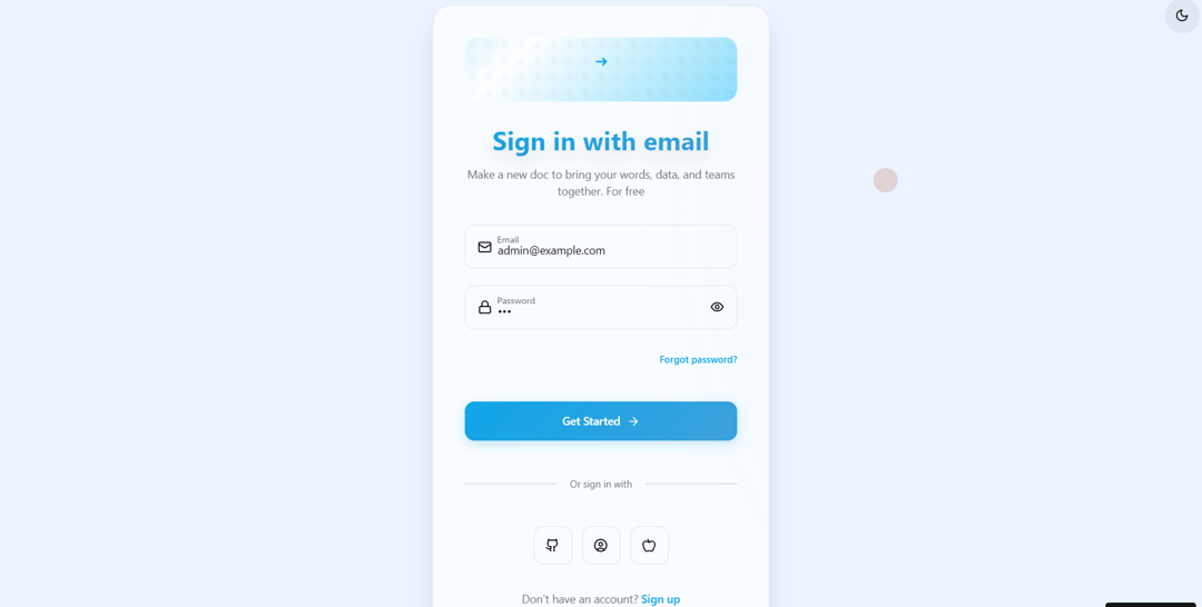 Sign In preview