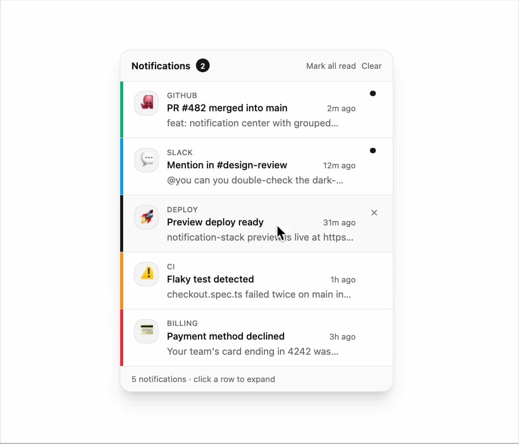 Notification Center preview