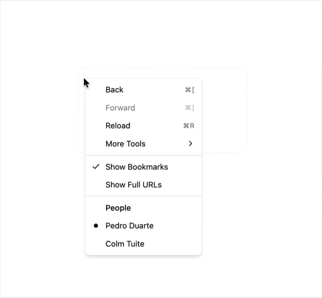 Context Menu preview