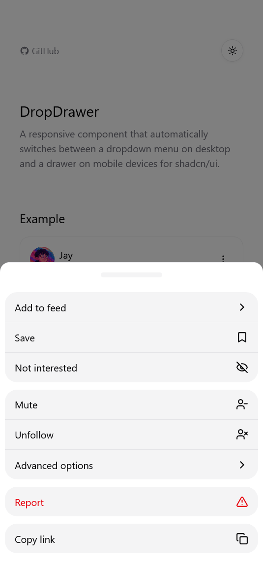 DropDrawer preview