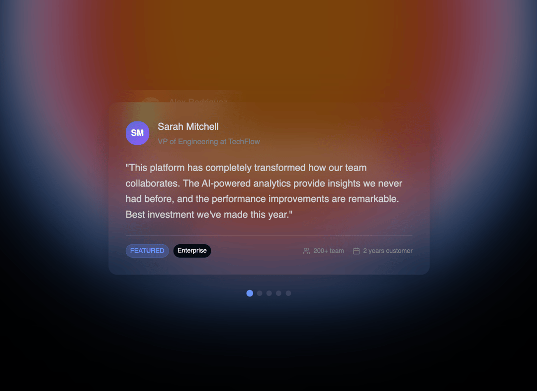 Glass Testimonial swiper preview