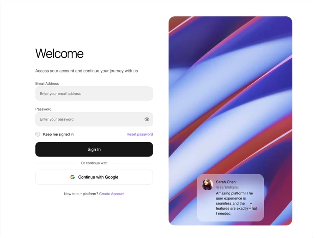 Sign In preview