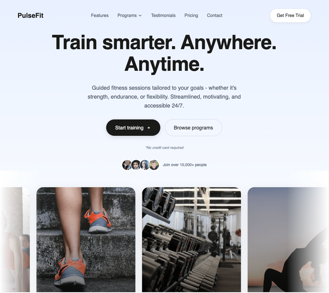 PulseFit hero preview