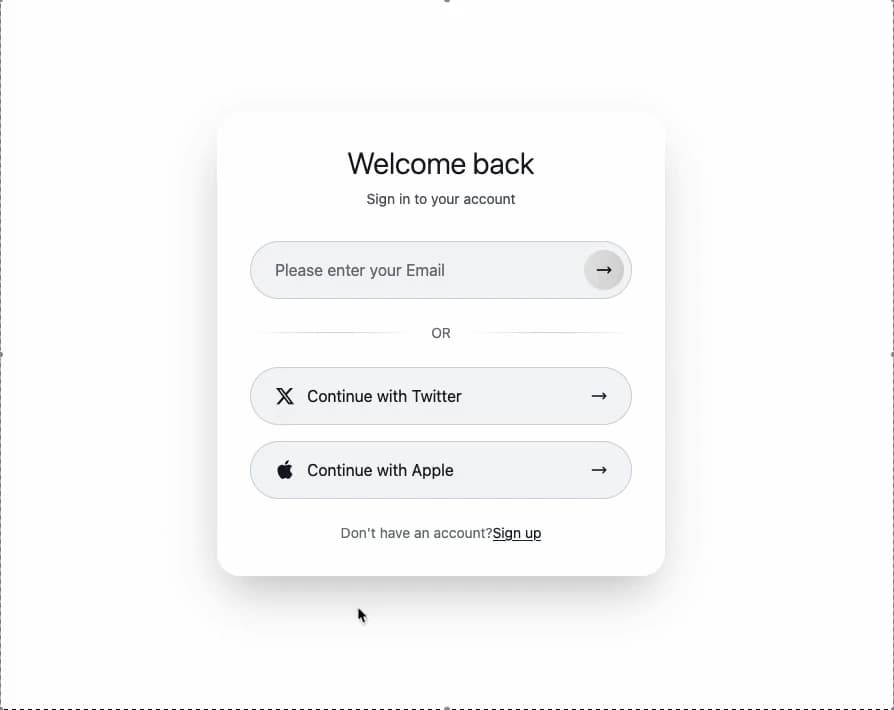 Login Card preview